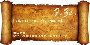 Fabricius Zsigmond névjegykártya